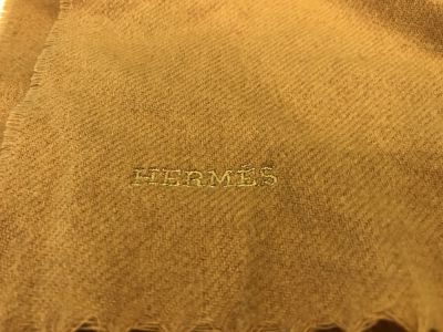 HERMES カシミアマフラー バイカラー 05