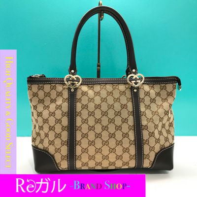 GUCCI トートバック ジャガード×レザー 01